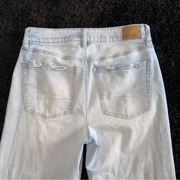 American Eagle Super High Rise Baggy Wide
Leg Ankle Jeans Strigid Denim Size 2 - Picture 10 of 13